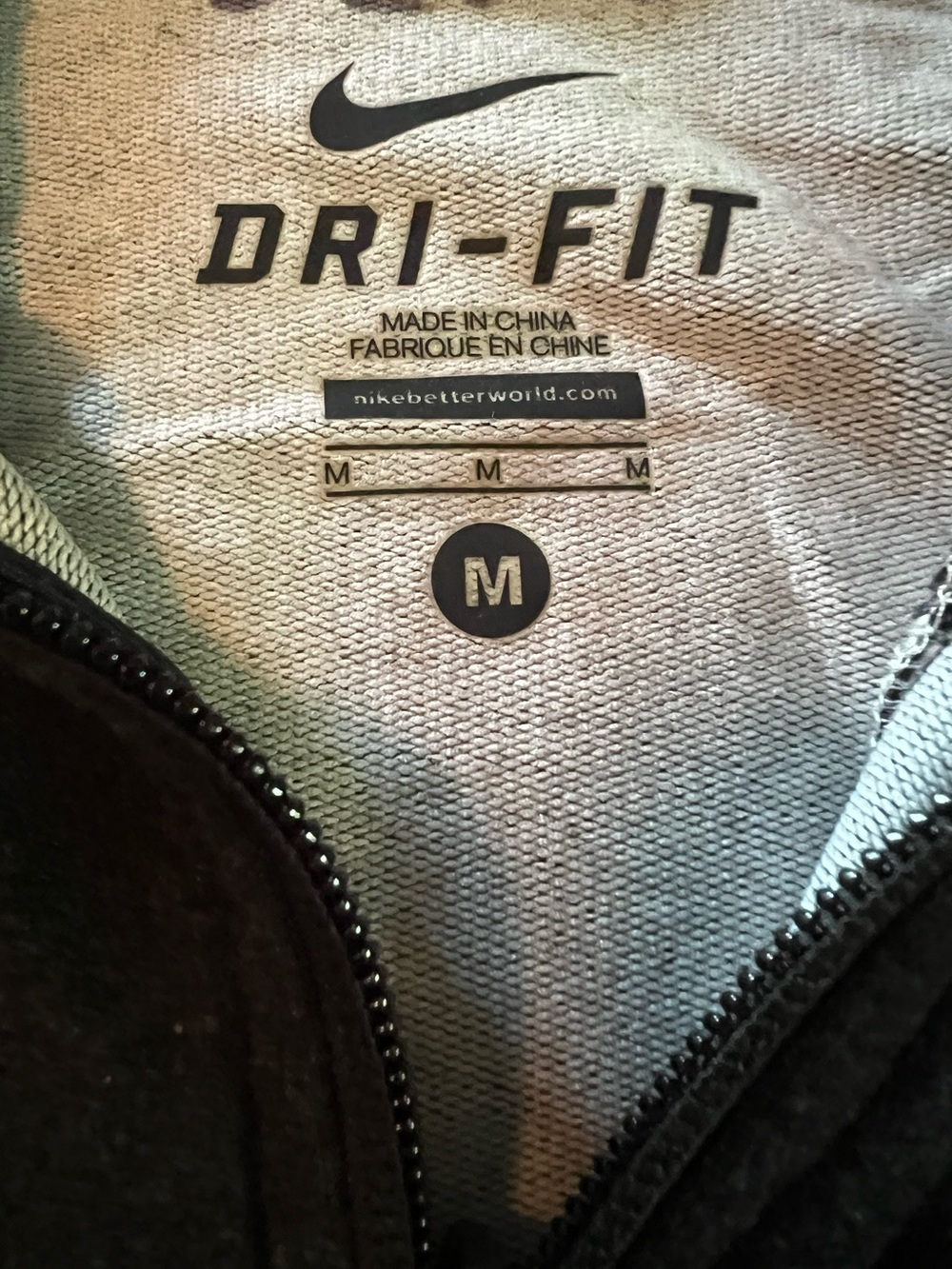 Nike Dri-FIT Zip Hoodie - Black with Light Gray Interior